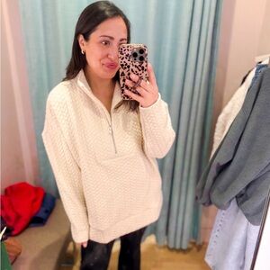 Lou & grey quilted Half-Zip Pullover Sweater